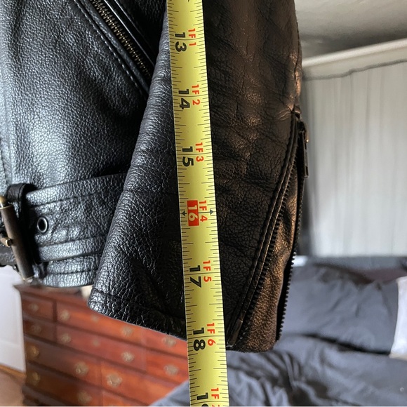 XS Black Genuine Leather Vintage Biker Jacket - Picture 7 of 13